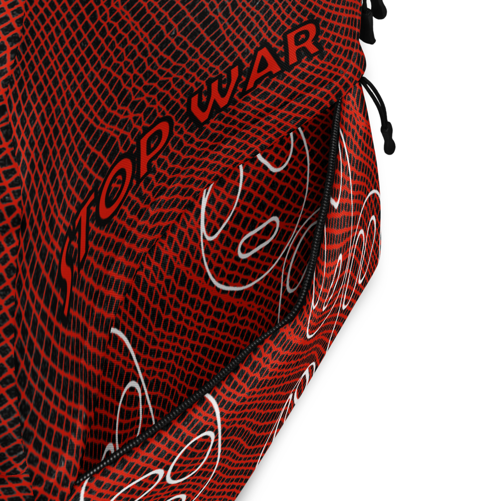 Mochila Stop War com Impressão em Toda a Área