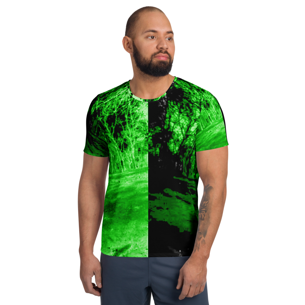 T-shirt Desportiva Masculina Versus Verde com Estampa em toda a Área