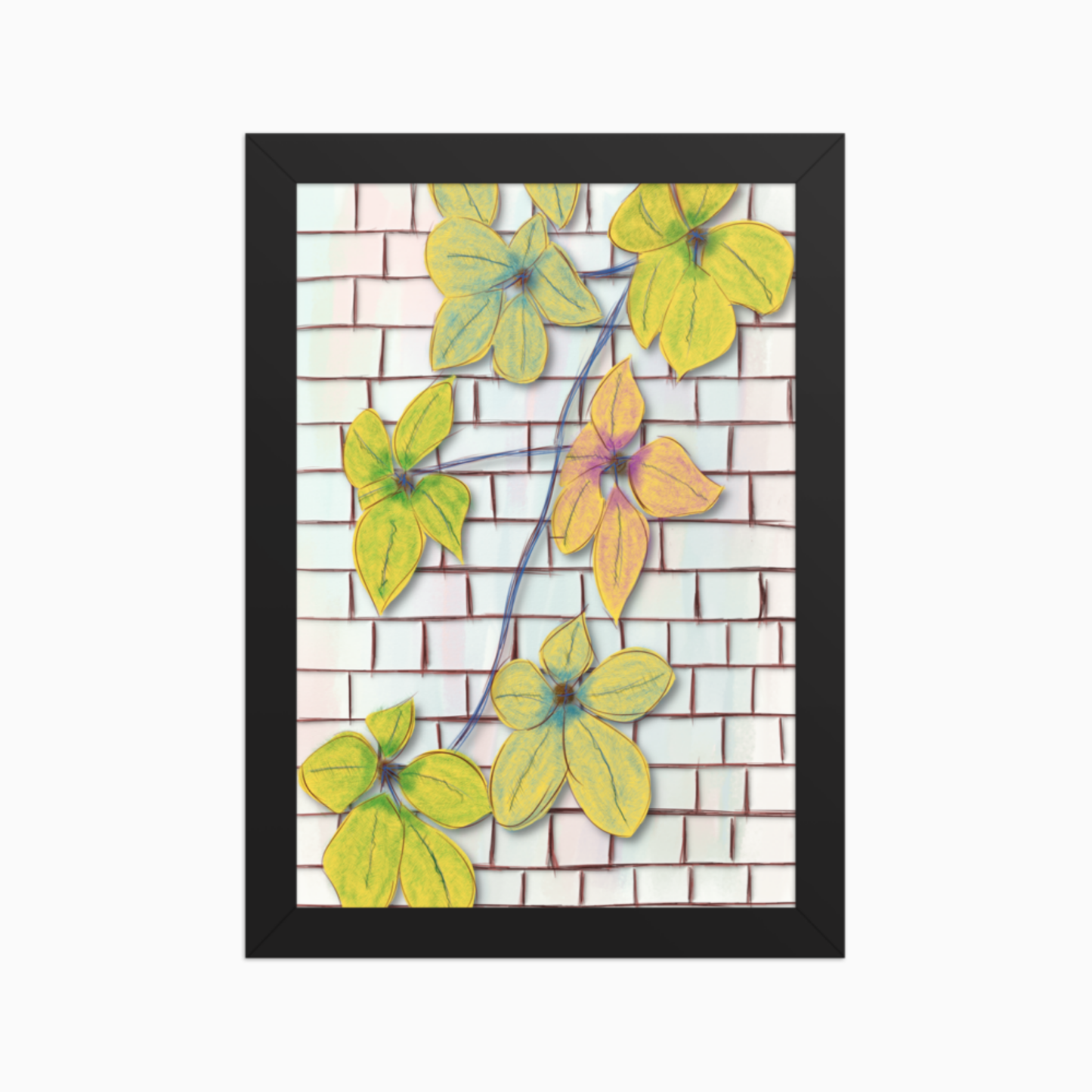 Entre o Traço e o Pixel– Pôster Artístico A4 com Moldura | Ilustração Minimalista Contemporânea