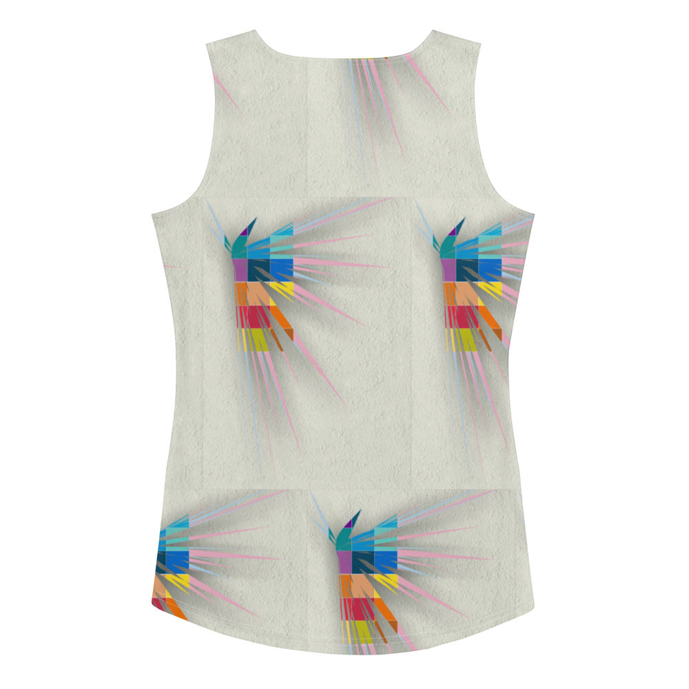 Women's tank top with a geometric pattern and modern style.
