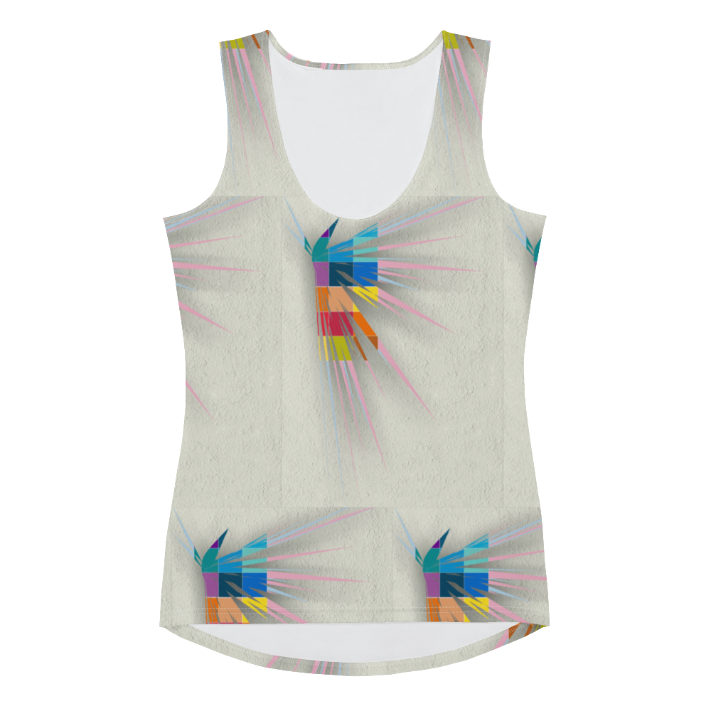 Women's tank top with a geometric pattern and modern style.
