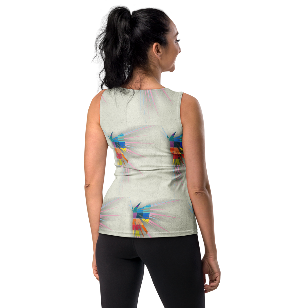 Women's tank top with a geometric pattern and modern style.
