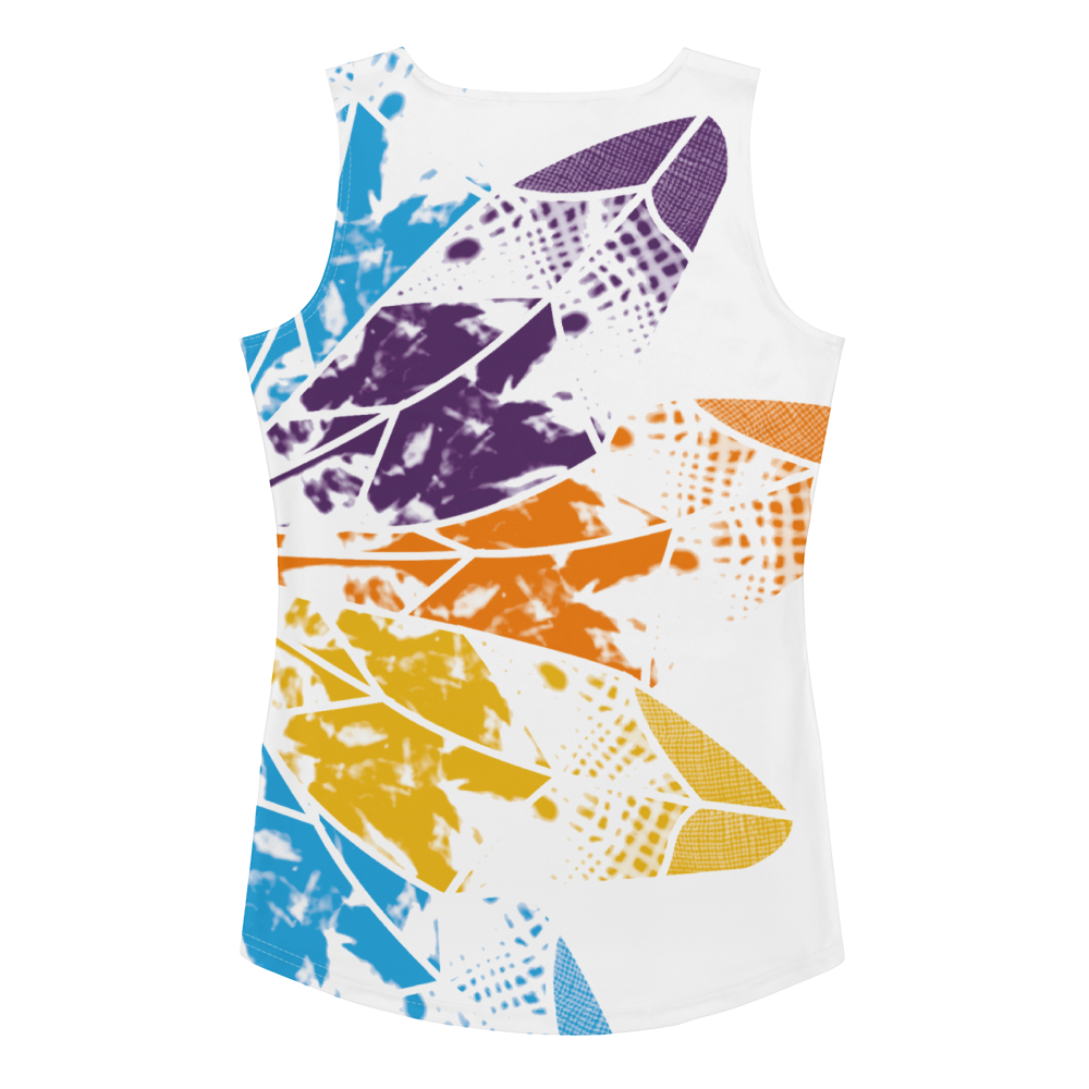 Women's dress-shirt with an abstract geometric pattern and modern urban style.
