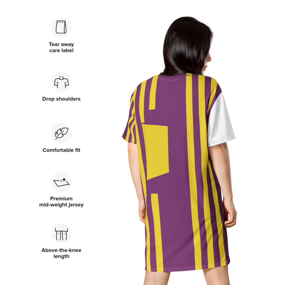 Women's dress-shirt with an abstract geometric pattern and modern urban style.