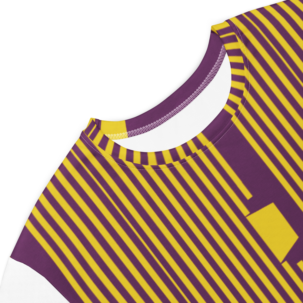 Women's dress-shirt with an abstract geometric pattern and modern urban style.
